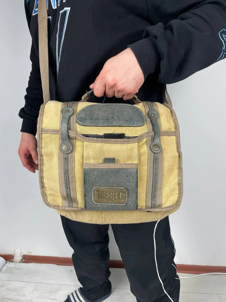 Vintage Diesel Shoulders Bag 90s Men Beige