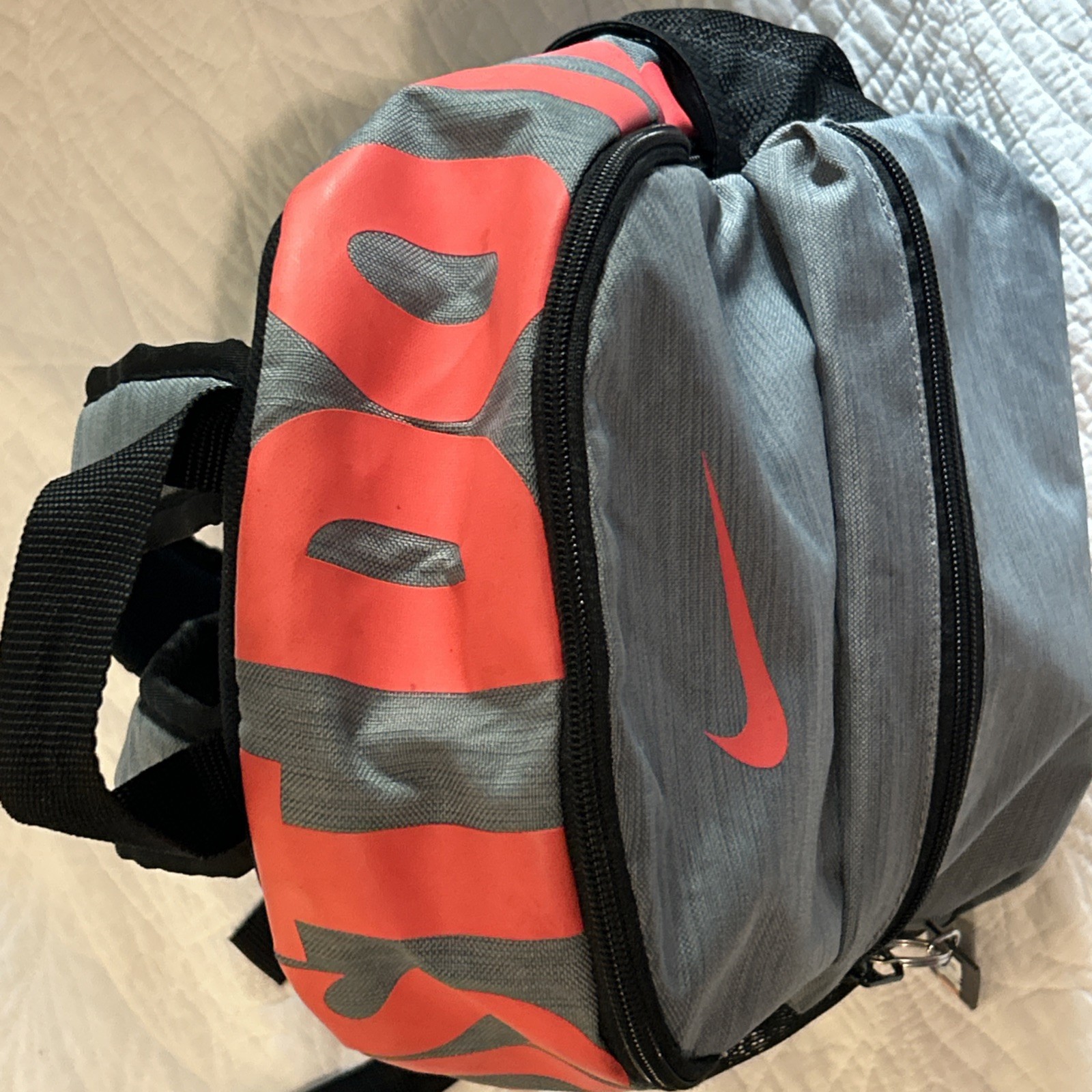 Nike Brasilia Just Do It Mini Backpack Cool Grey Black Racer Pink 13” x 10” x 5”