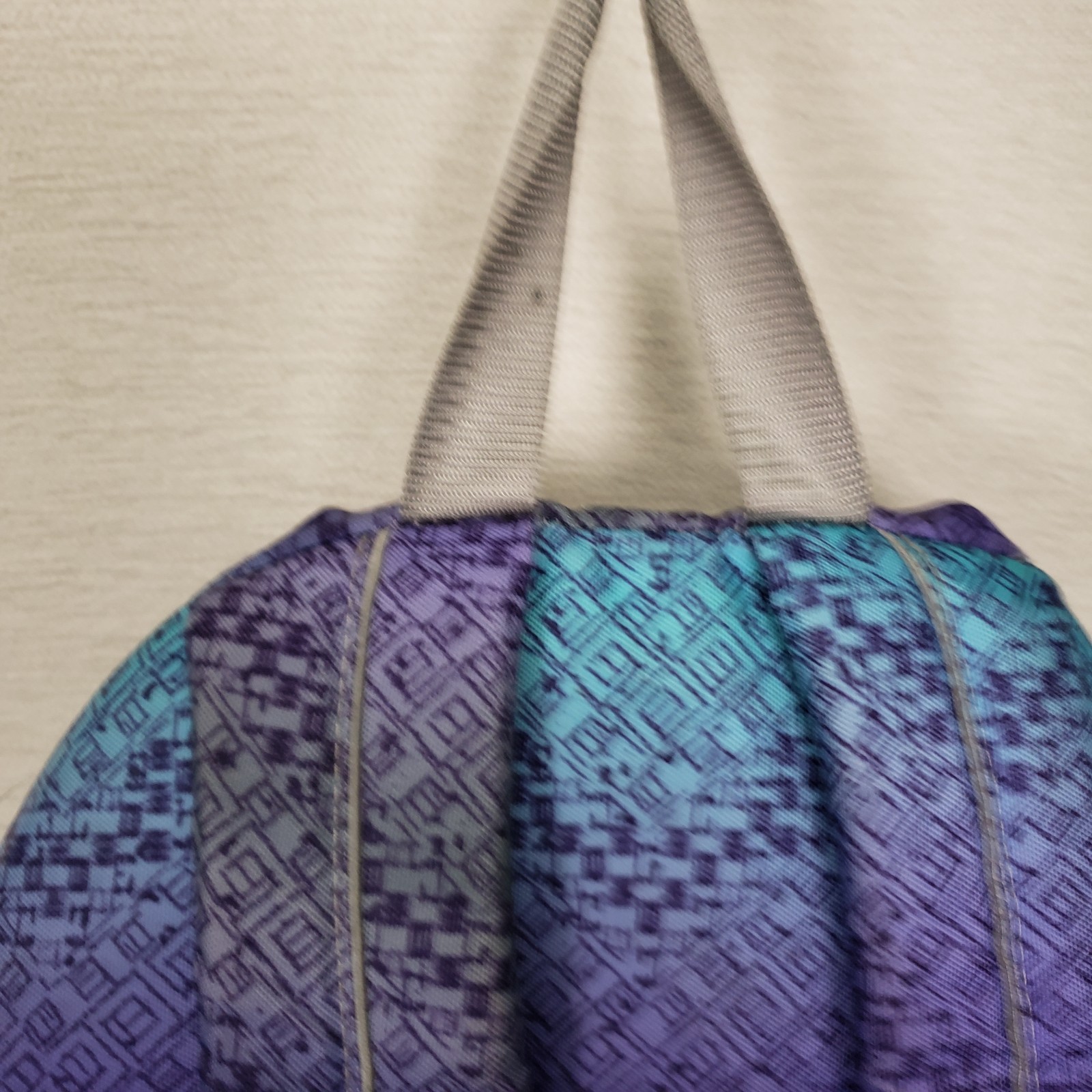 LL Bean Deluxe Book Pack Backpack Purple Blue Geometric Tribal Print School Bag