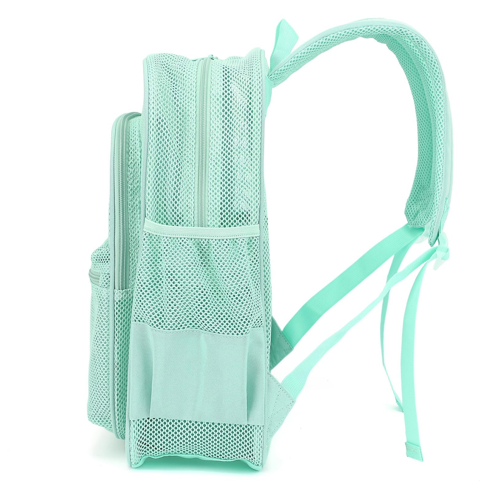 Heavy Duty Green Mesh Backpack See Through Lightweight School Beach Bag