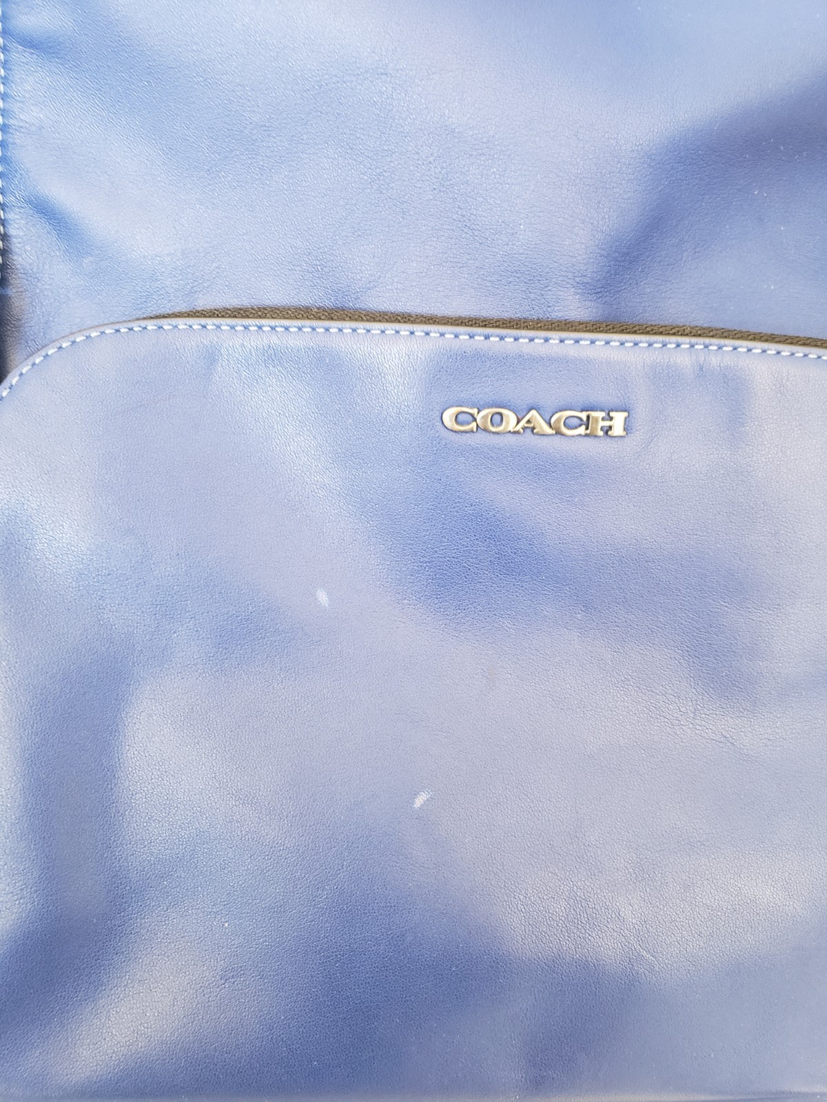 Coach C2934 Graham Leather Backpack RARE Electric Blue Gunmetal Hardware