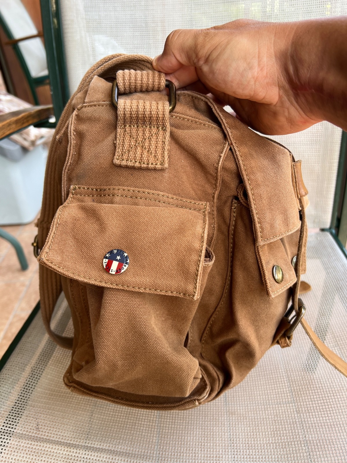 BARBOUR Steve Mc Queen Messenger Shoulder Bag Colonial Cotton Leather Legend 554