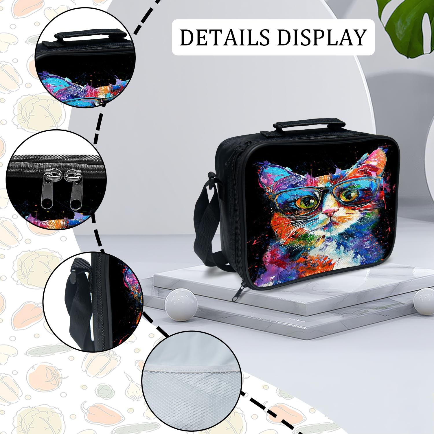 Cat School Backpack for Teens Kids Kindergarten Elementary Middle School 3-Pc…