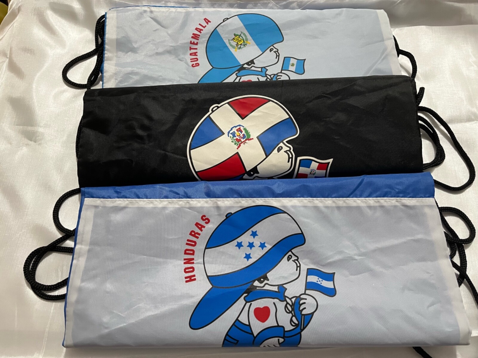 Country flag string drawstring knapsack backpack bag Honduras Colombia NEW