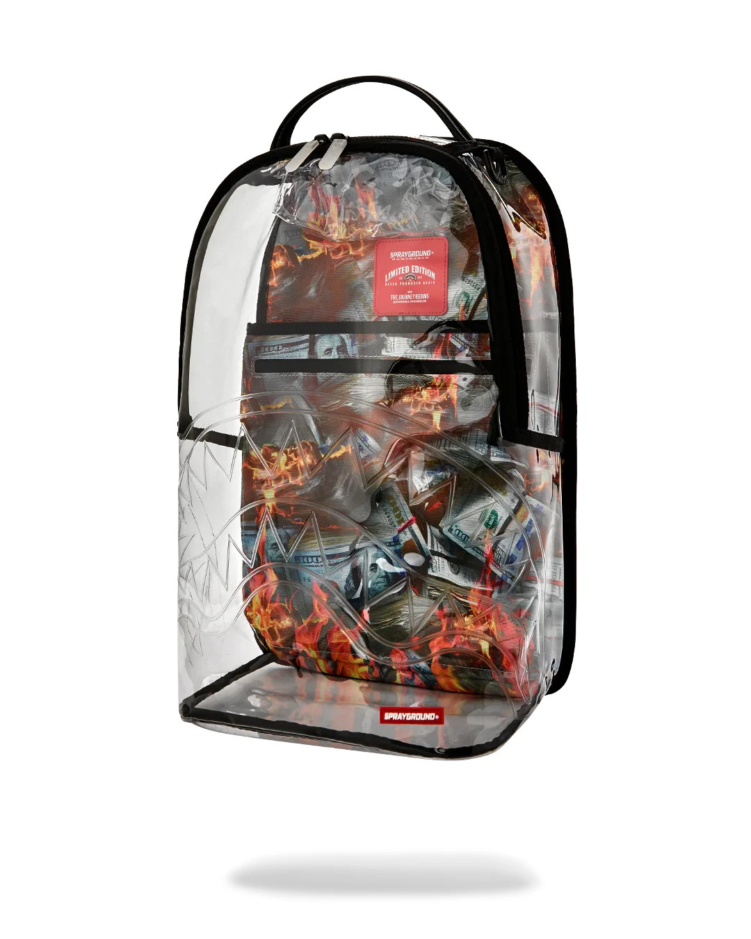 Sprayground Stay Up Clear Backpack🔥New PVC Transparent Bookbag Large School Bag