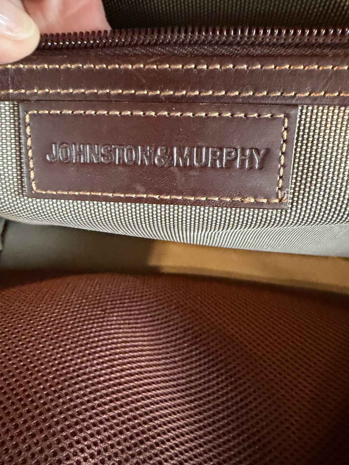 Johnston and Murphy Brown Leather Soft Side Briefcase Vintage