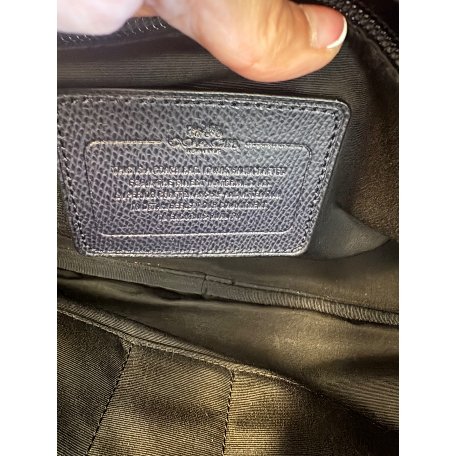 Coach Metropolitan Pebbled Leather Briefcase Laptop Bag Navy Blue Crossbody
