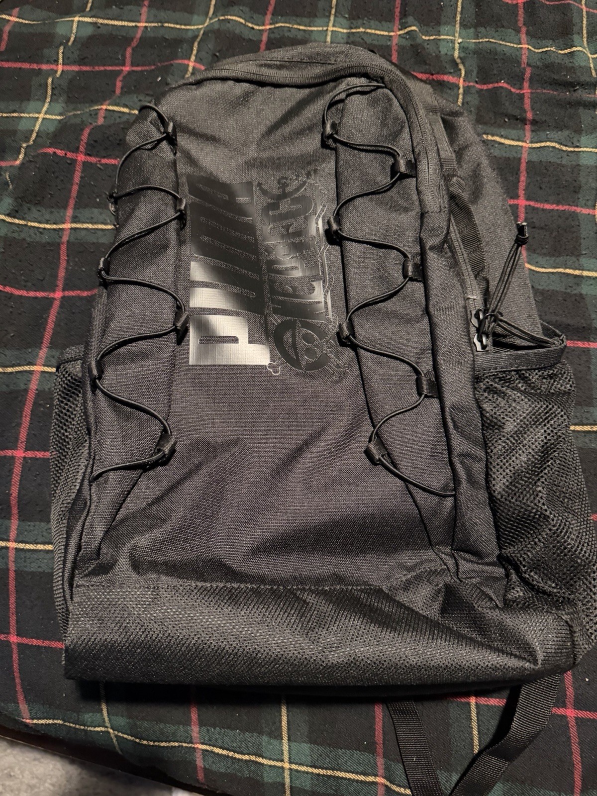 PUMA x One Piece Black Backpack Zip Closure Padded Straps Bottle Pocket