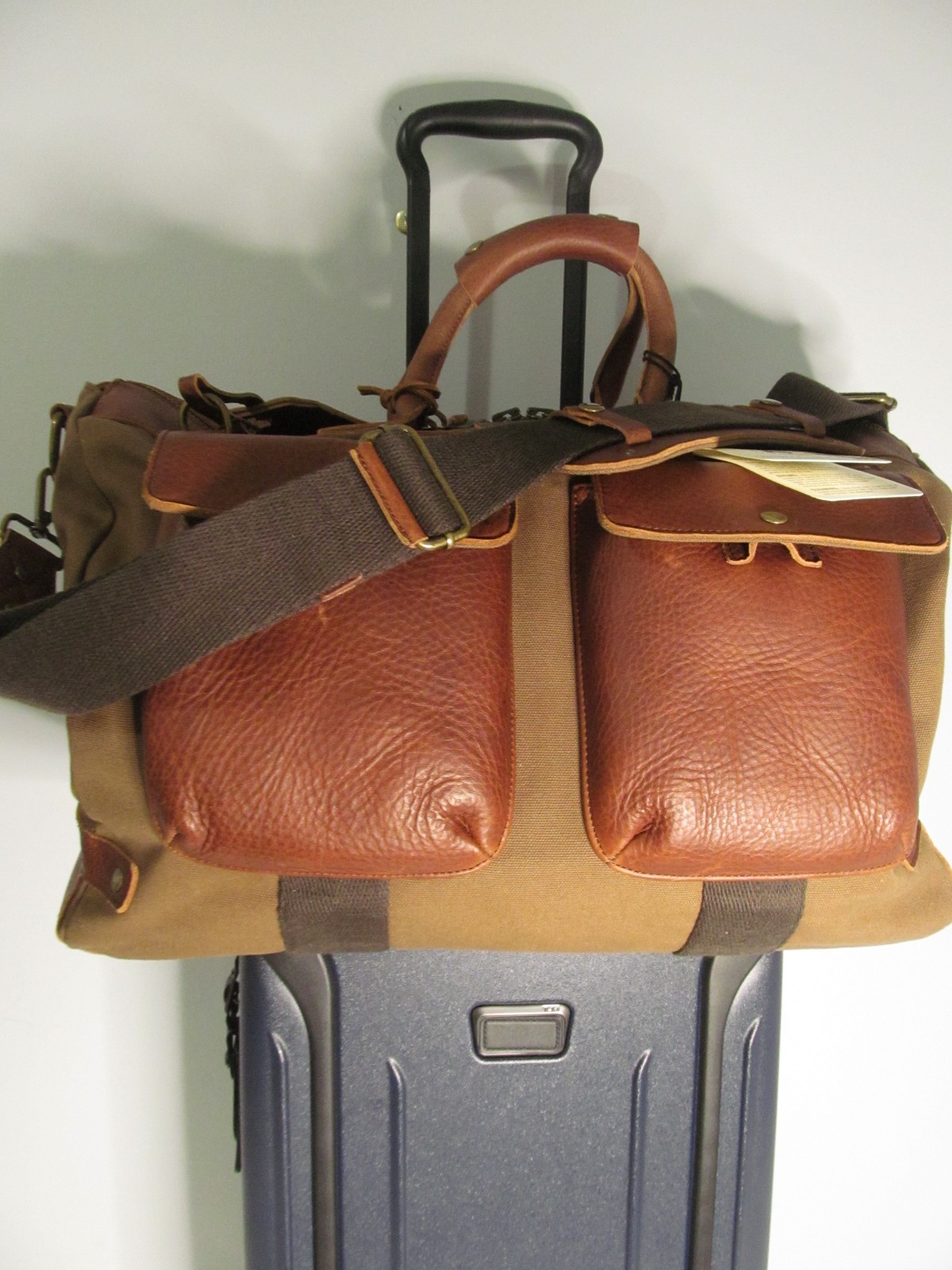 WILL Leather Goods, Eugene, Or. Brown Canvas & Leather Carry On Duffle Bag, NWT