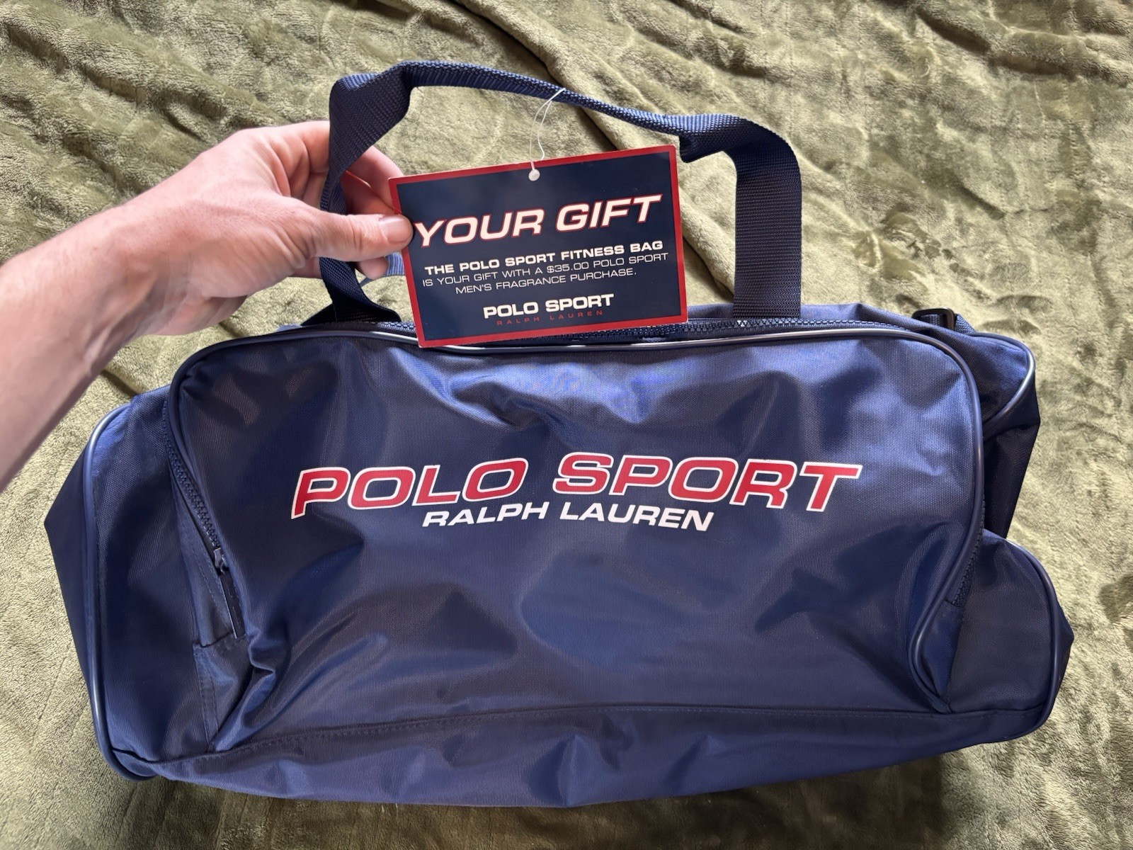 Vintage Polo Sport Ralph Lauren Gym Duffel Bag Blue Track Athletic 90s Deadstock