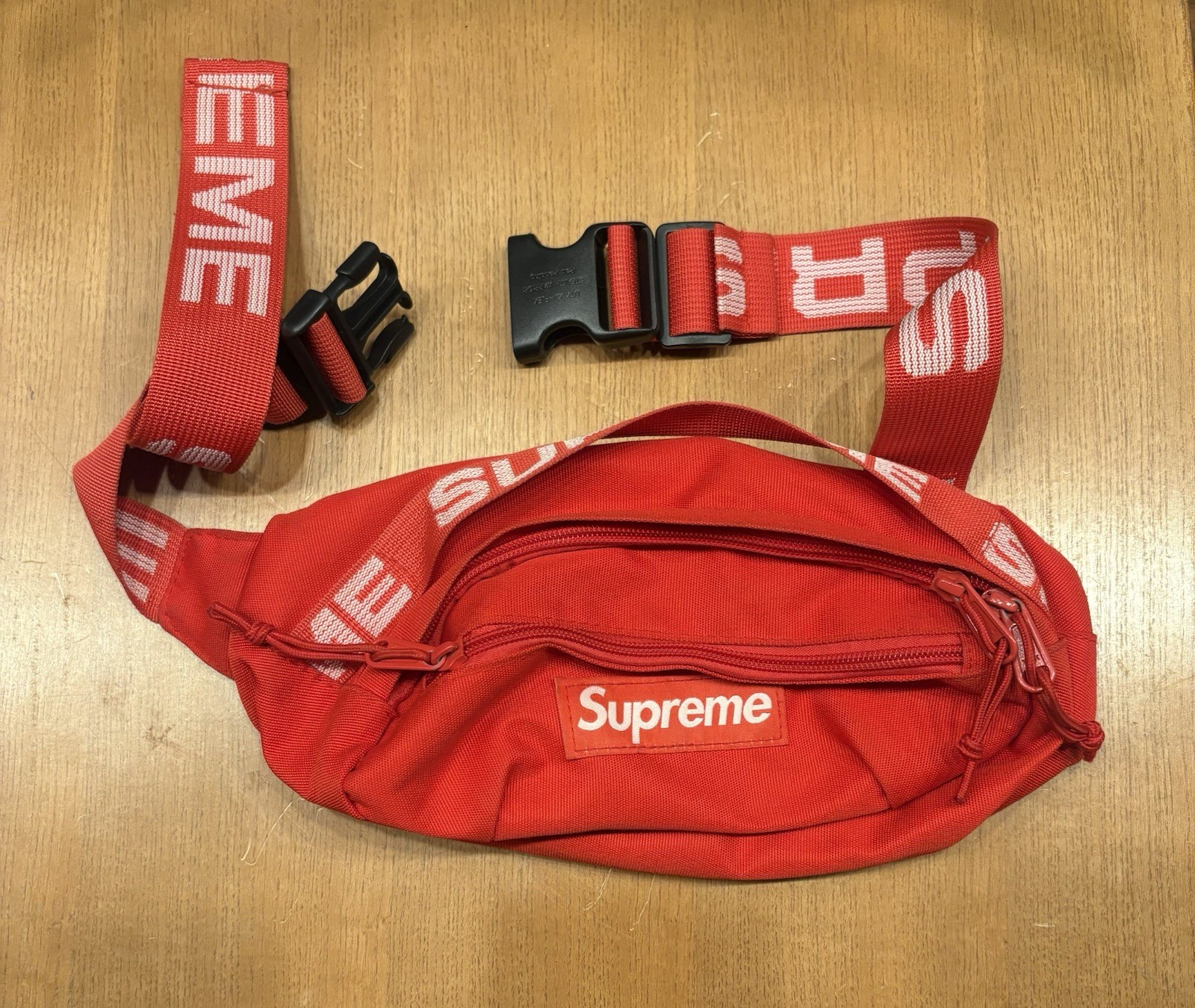 Authentic Supreme SS18 Red Waist Bag Cordura Fanny Pack