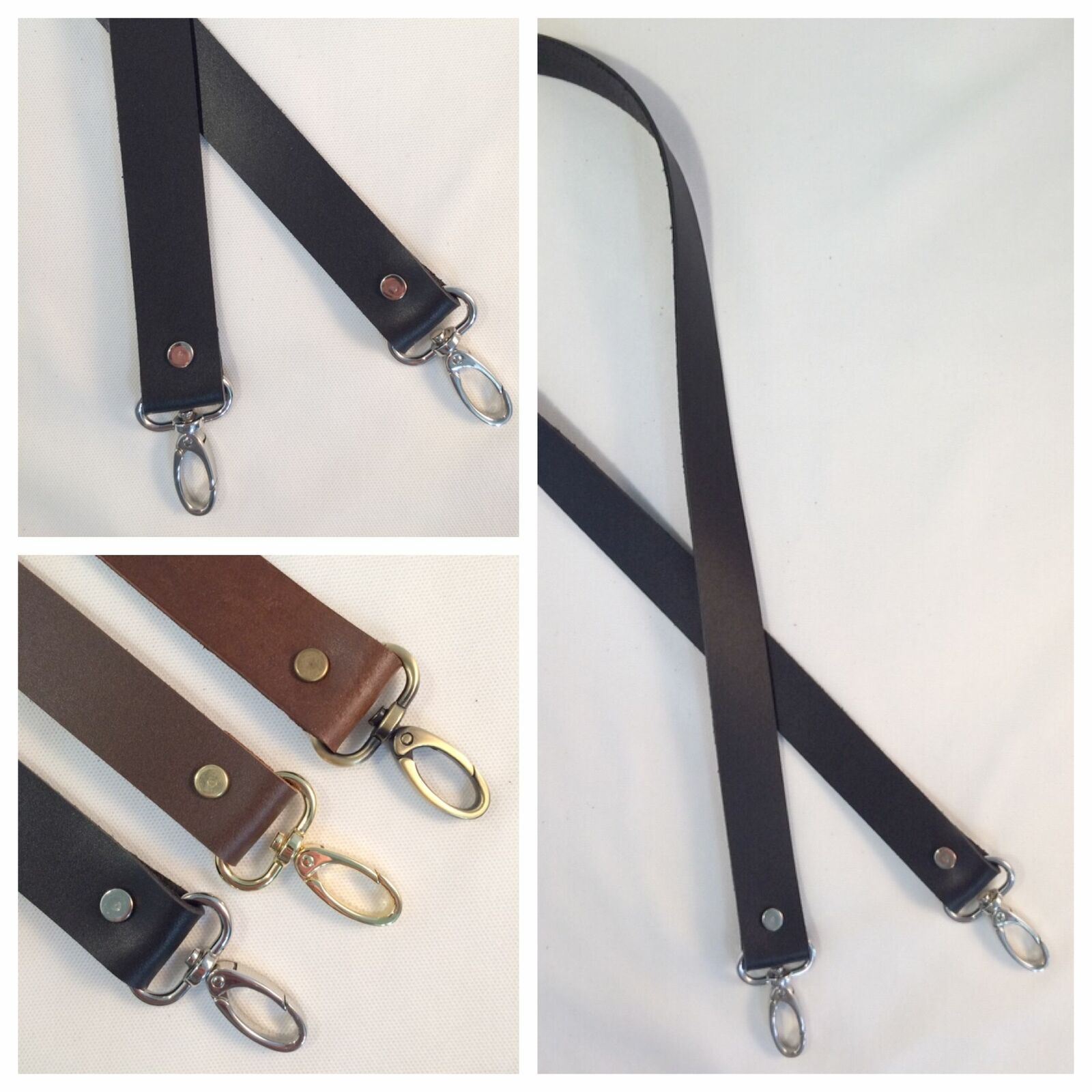 1″ Wide Quality Leather Replacement Handle Purse Bag Strap 4 Lengths 3 Colors