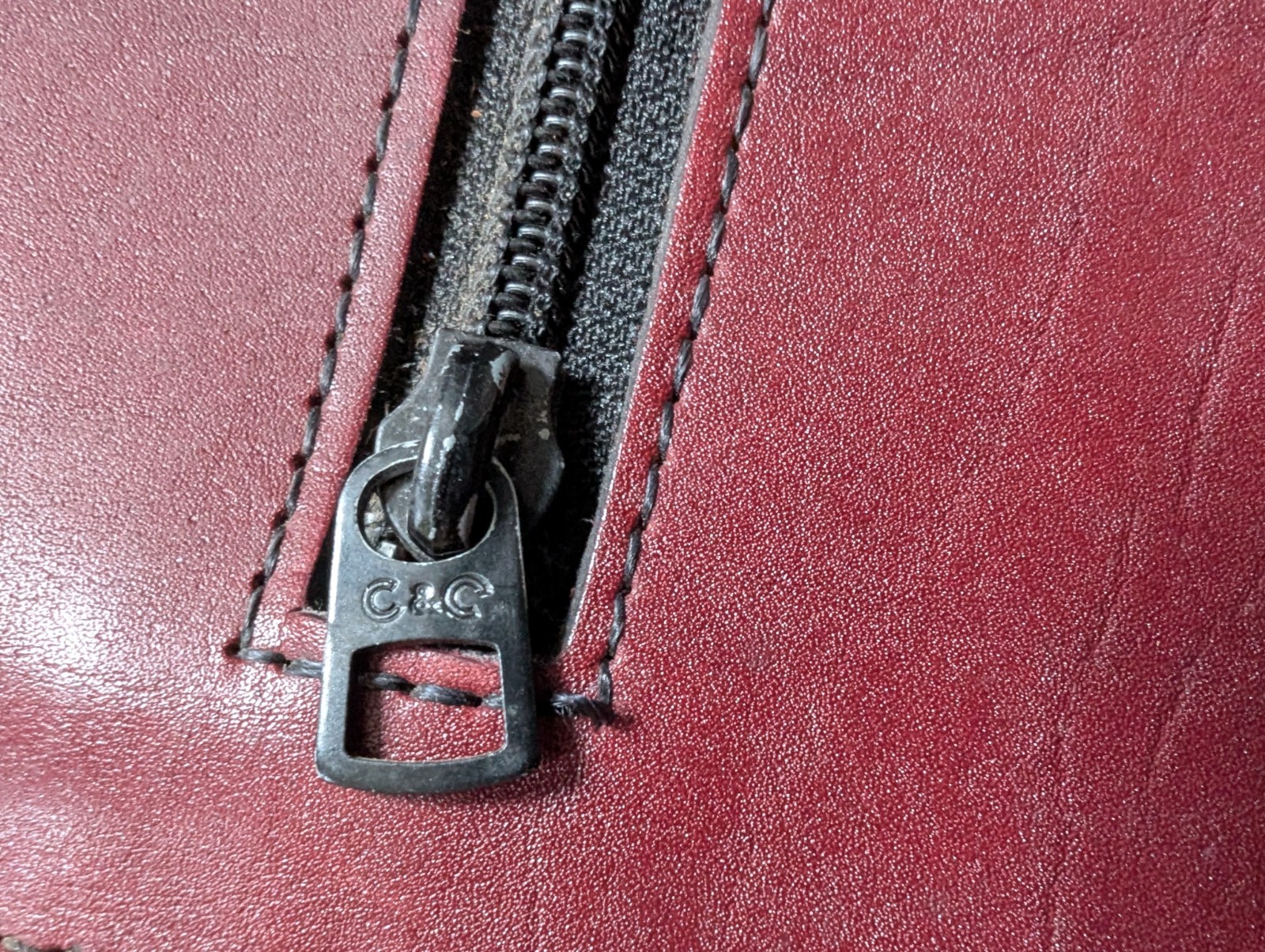 Vintage Schlesinger briefcase bag crossbody leather oxblood burgundy *READ*