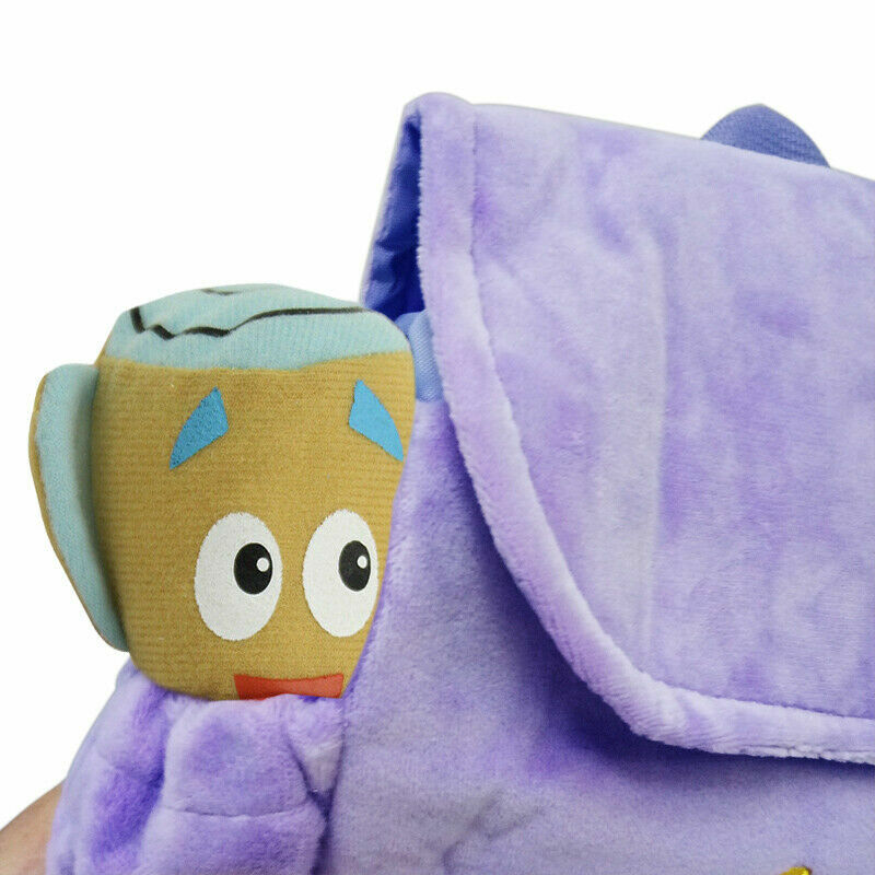 Nickelodeon Purple Dora The Explorer Mr. Face Plush 10″ Backpack Tote with Map