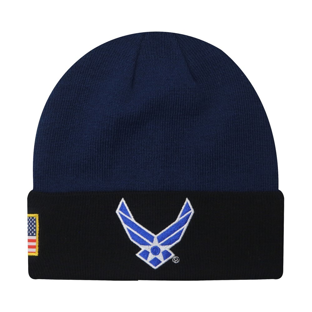Icon Sports U.S. Air Force Beanie Official Embroidered Flag USAF – Navy Black