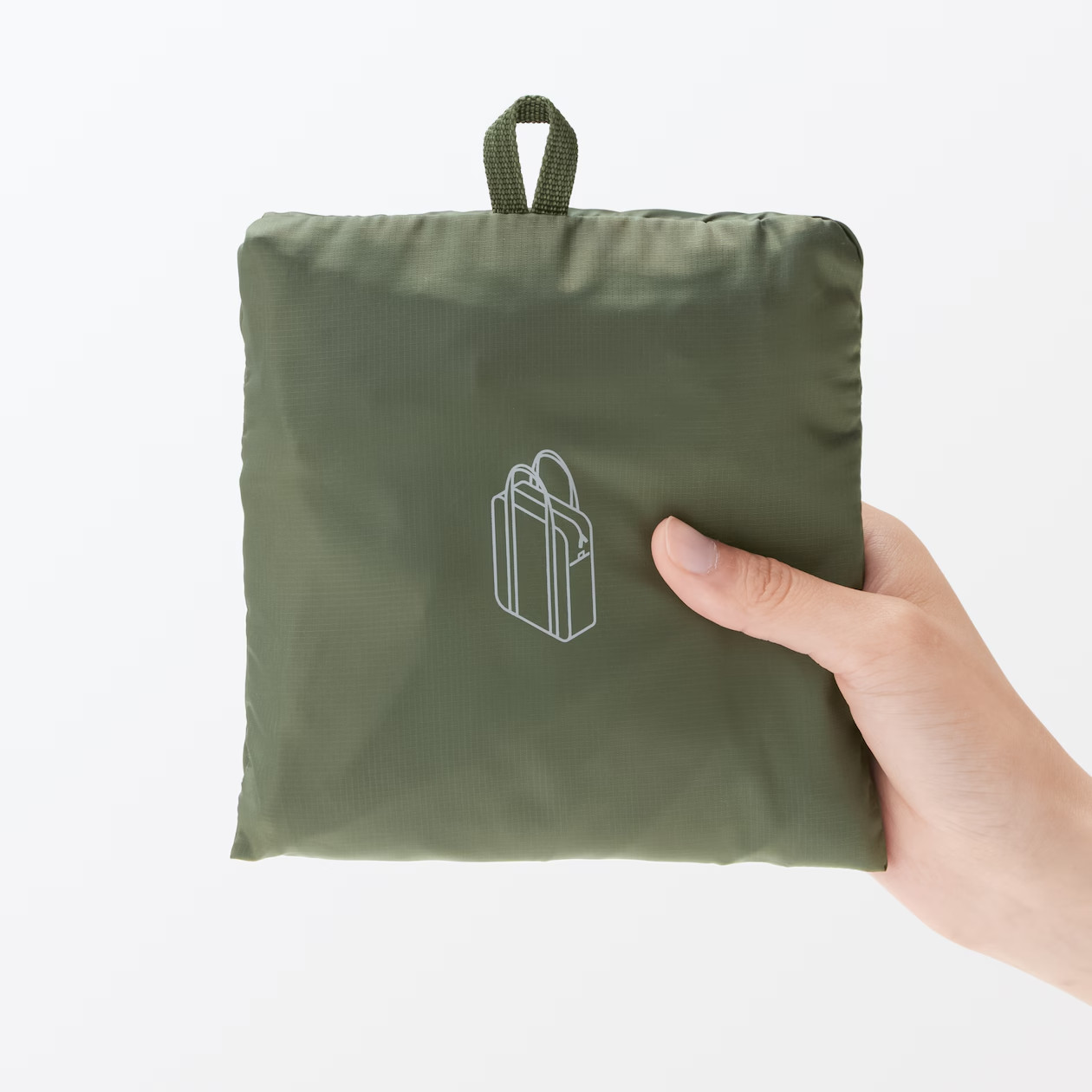 MUJI Foldable water-repellent vertical Boston bag Khaki