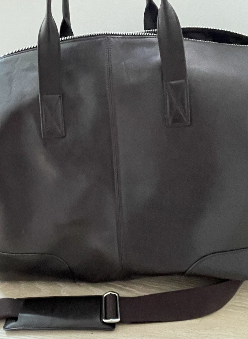 Massimo Dutti Leather Large Bag Brown New With Tags Made In India. 18”x 17”x 8”