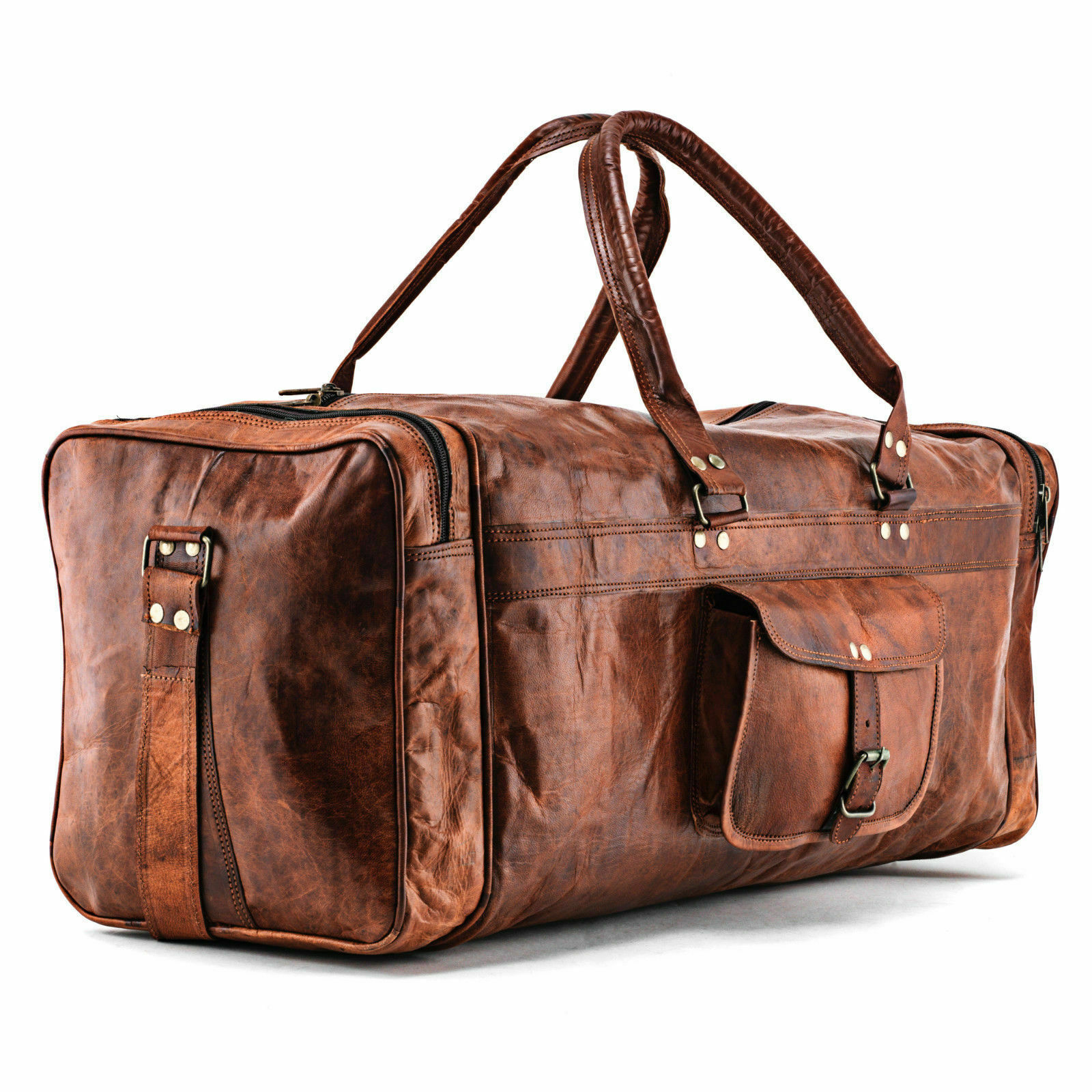 Personalized Leather Duffle Bag, Leather Weekender, Gym Bag, Vacation Duffel Bag