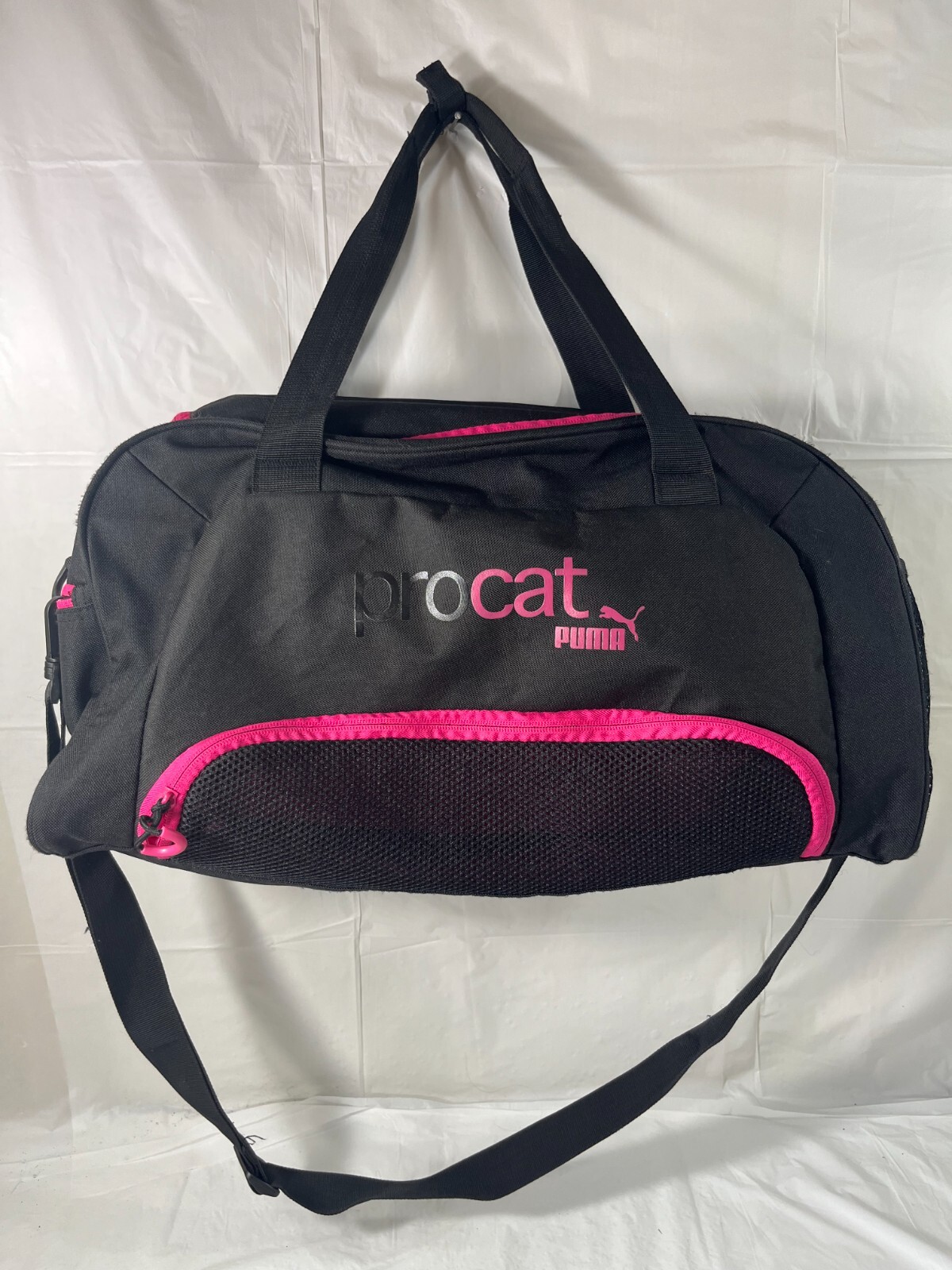 Puma Pro Cat Duffle Bag Tote black pink