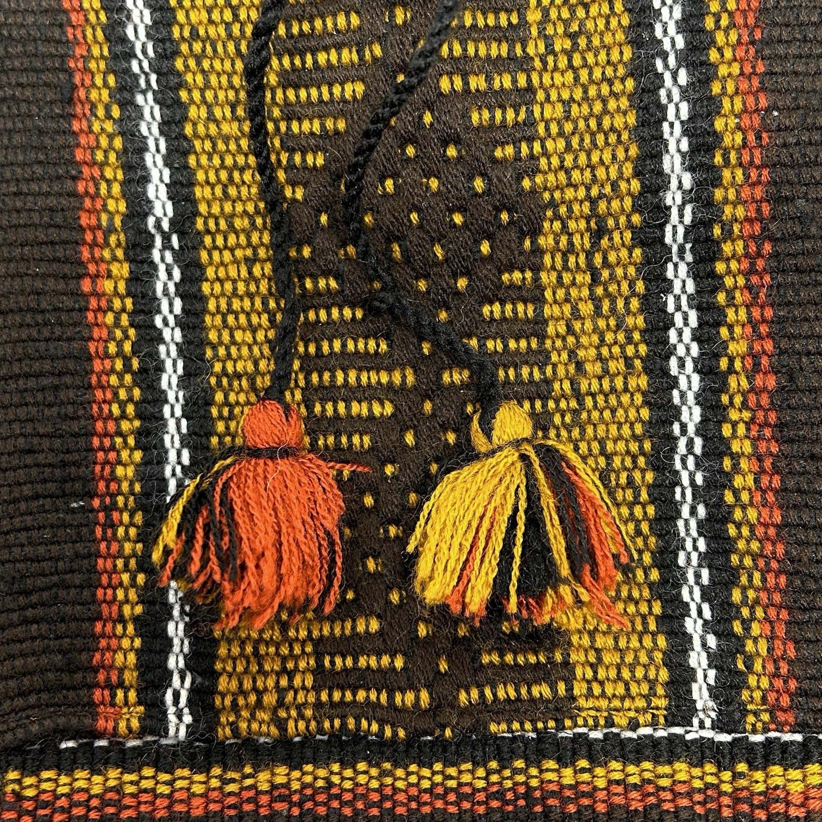 Backpack Made In Mexico Hand Woven Boho Bag 16” Yellow Red Black Rasta Pocket
