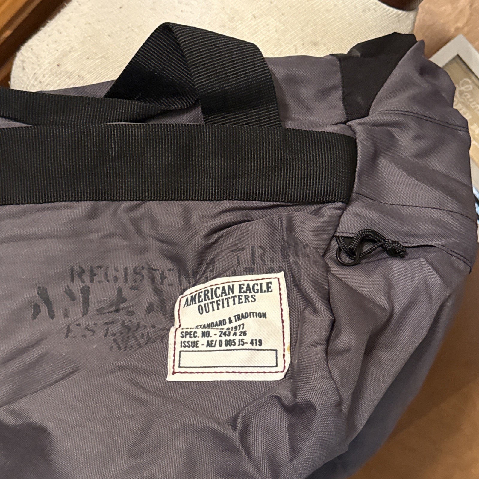 American Eagle Duffle Bag Gray AE Breakaway