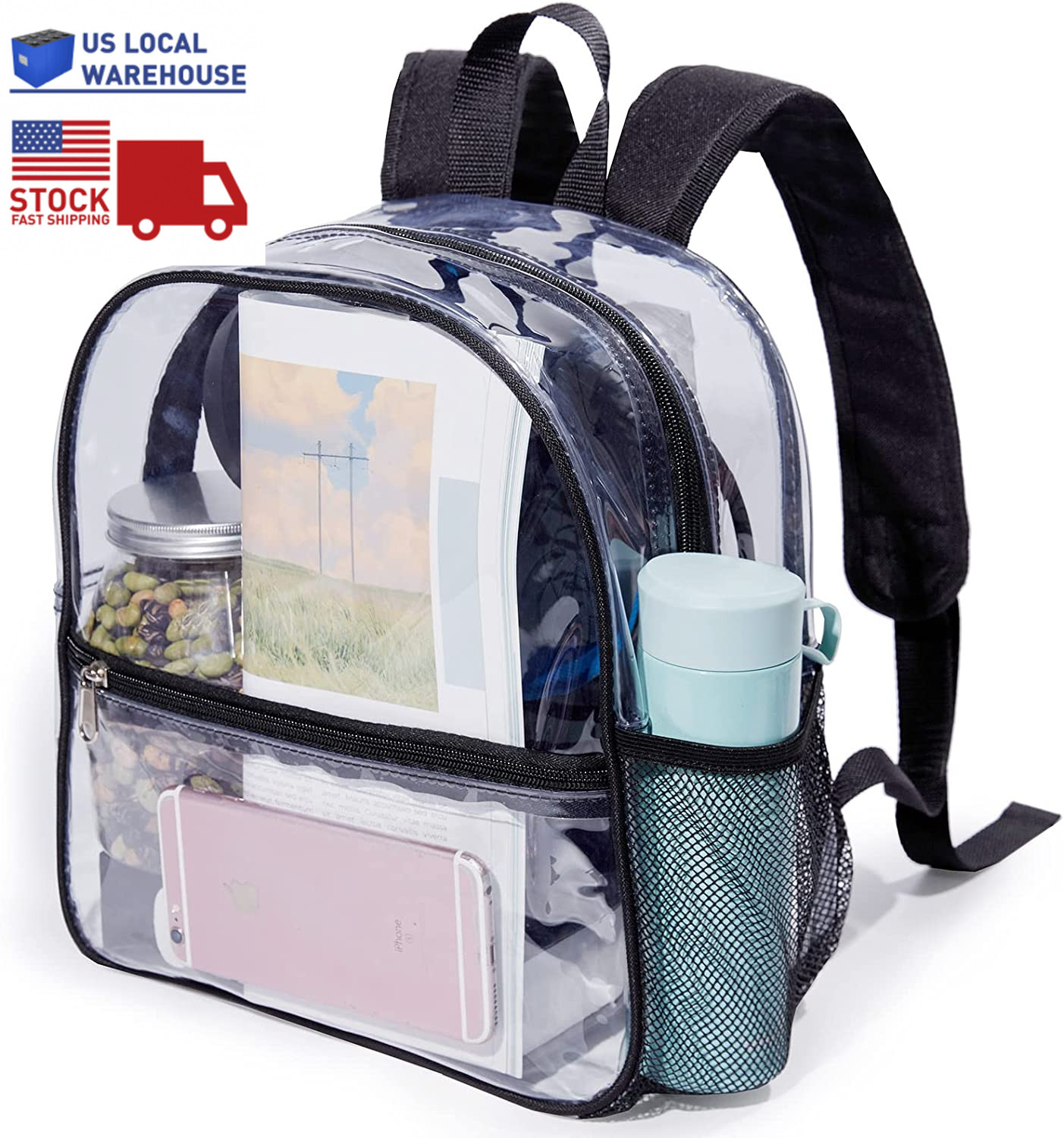 Stadium-Approved Mini Clear Backpack: Durable, Waterproof & Comfortable New