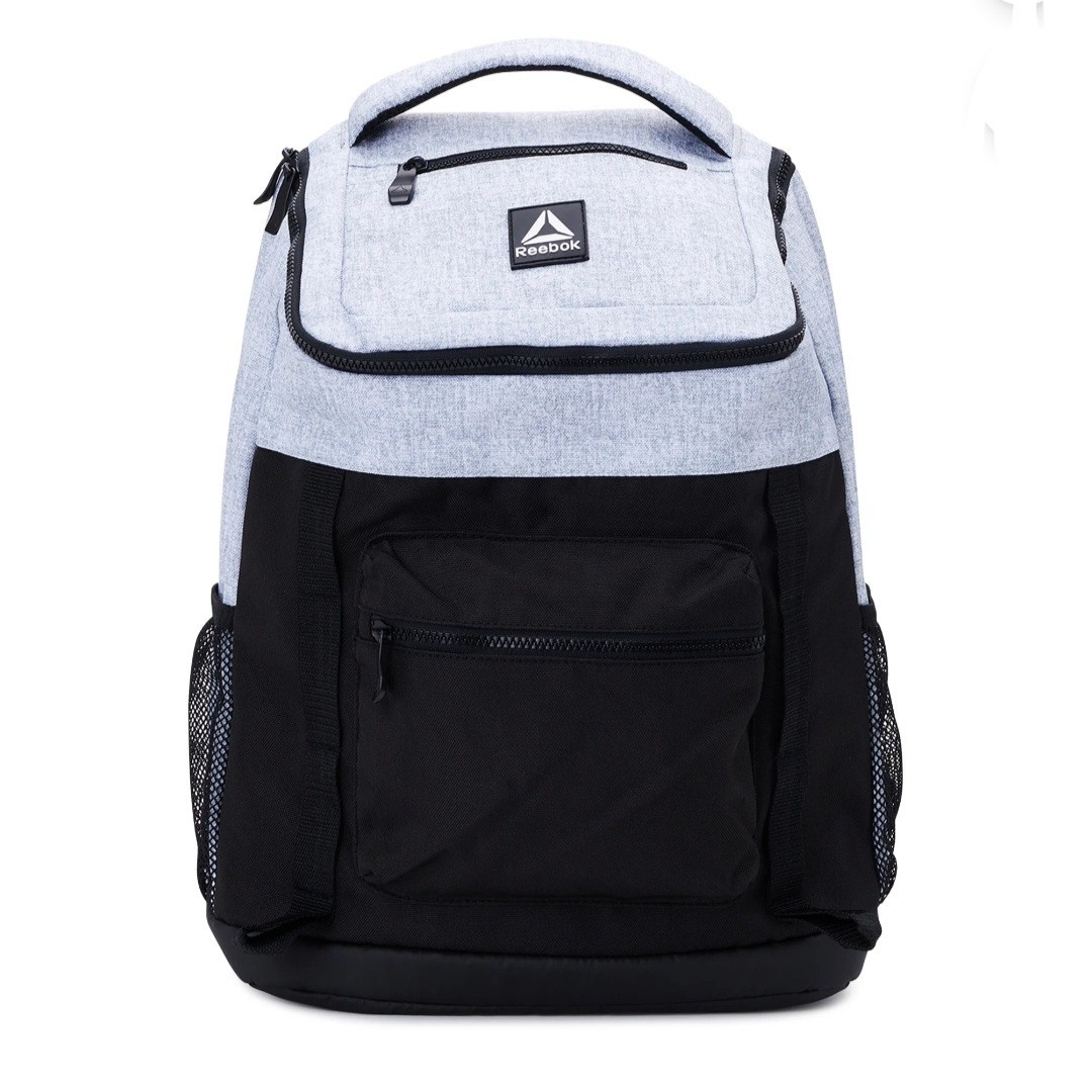 Reebok Unisex Adult Bobbie Top Loader 18.5″ Laptop Backpack, Light Heather Grey