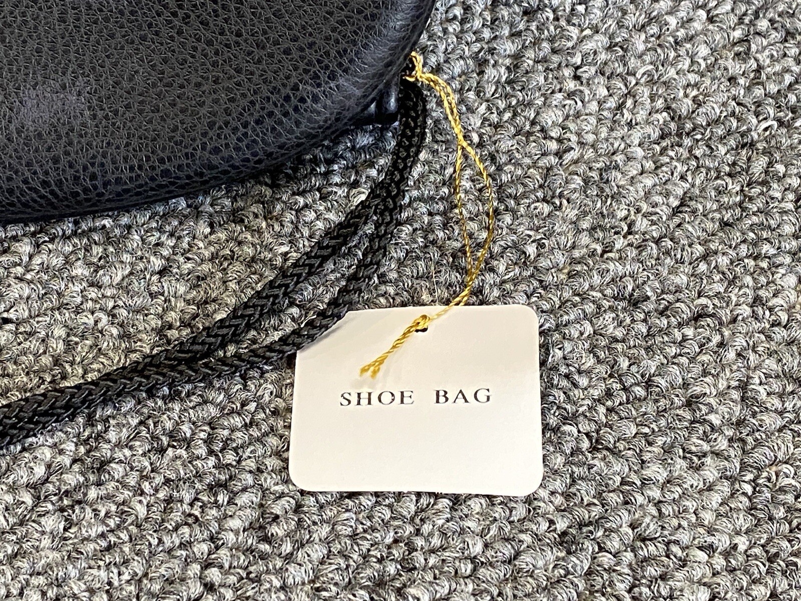 Braun Buffel Germany Black Leather Drawstring Shoe Bag ~ New with tags