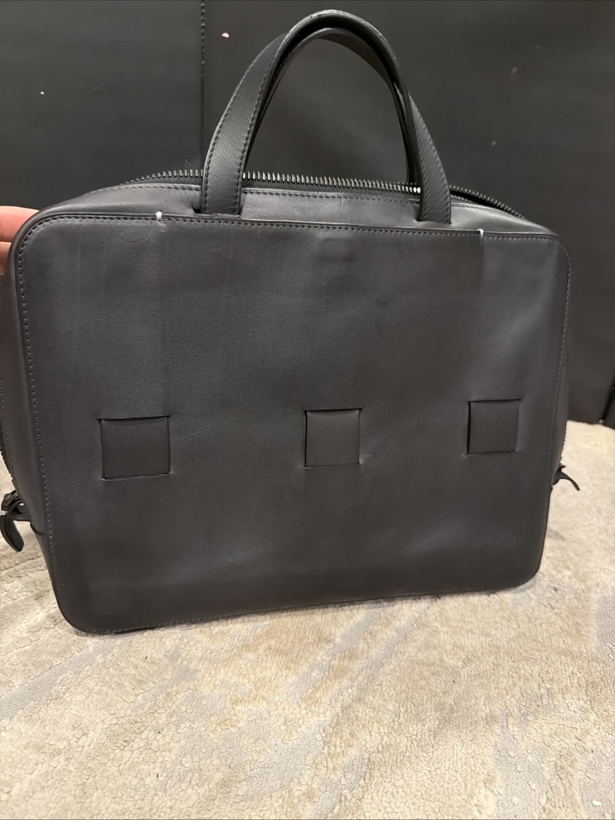 Anson Calder Black Leather Men’s Travel/ Briefcase , Laptop Bag excellent Cond.