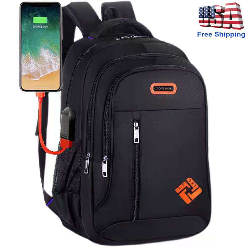 Waterproof Laptop Backpack Bookbag 17″ School Travel Bag with USB Charging Port