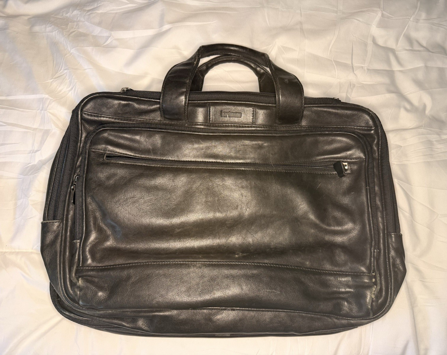 Hartmann Men’s Black Large Laptop Briefcase Zip Closure Double Handles