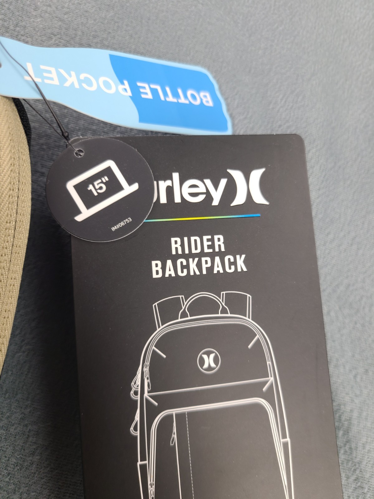 Hurley Rider Backpack in a khaki Padded Laptop Pocket 15″ Internal Organizer