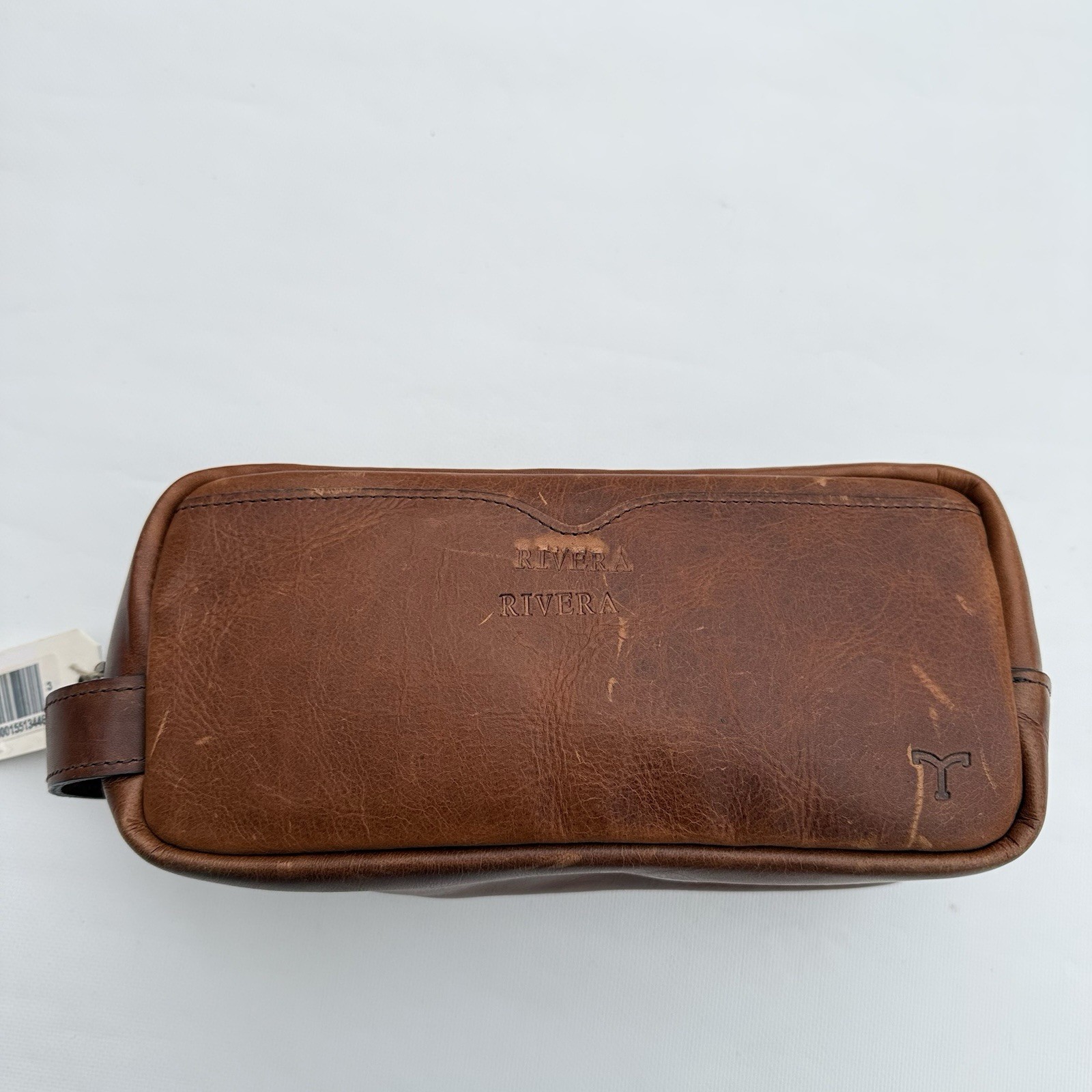 Tecovas Men’s Bartlett Travel Kit Bovine Leather Zip Bag Cognac Handmade 01