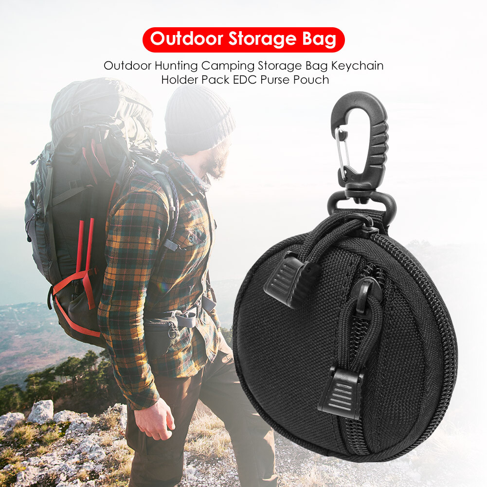 Tactical Molle Pouch Round Zipper Bag Case Coin Pouches Molle Accessories Pouch