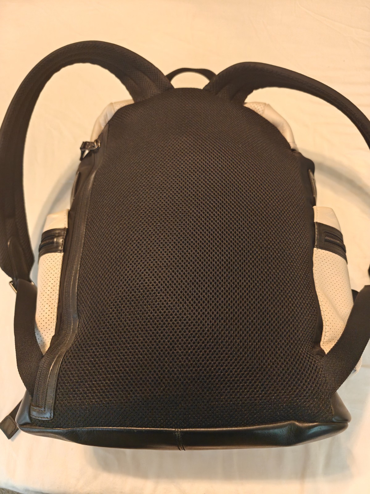Coach Terrain Trek Backpack Perforated Leather Laptop Bag Black Chalk F57477