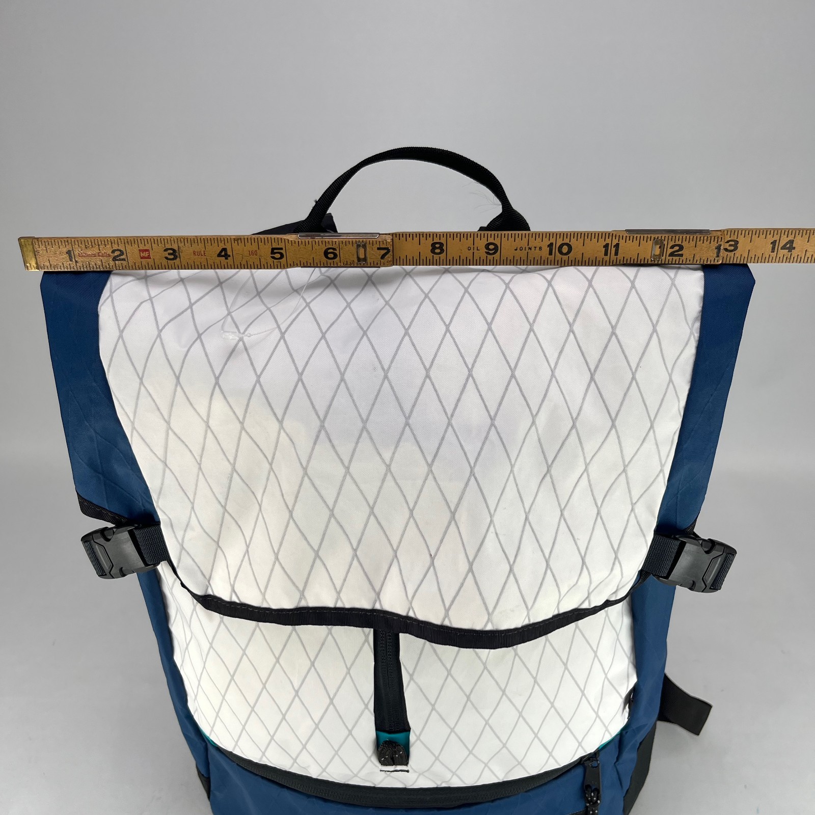 LL Bean X Flowfold Backpack Center Zip Lightweight Recycled Polyester Navy White