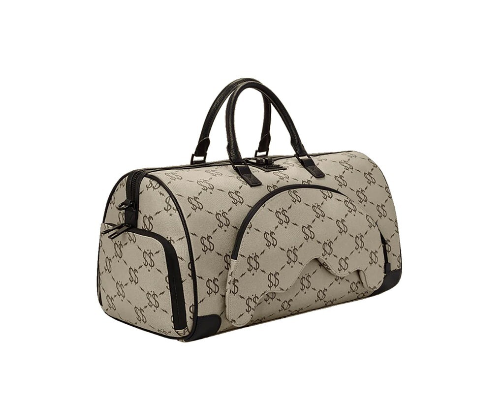 SPRAYGROUND SHARKS IN PARIS MONOGRAM DUFFLE DOLLAR LOGO CLASSIC TRAVEL LARGE BAG