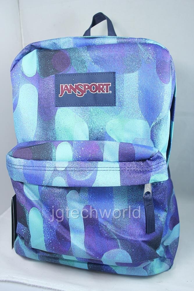 New Jansport Superbreak Classic Backpack Multi Lava Lamp School Bag Blue Green