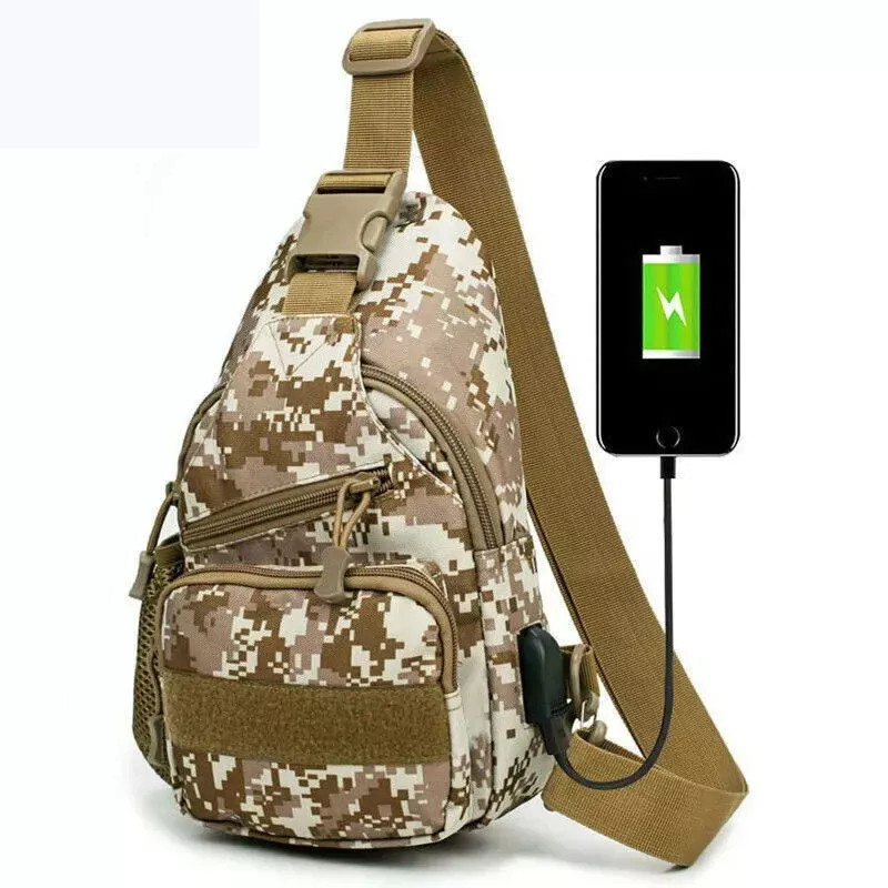 Men Backpack Tactical Sling Shoulder Bag Molle Travel Chest Pack Outdoor Hiking