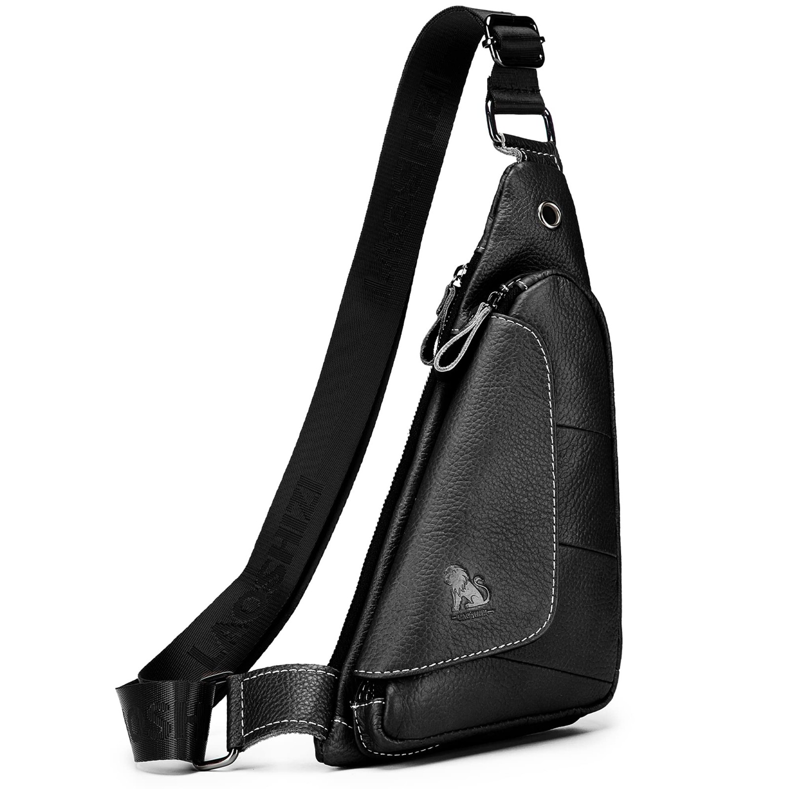 Genuine Leather sling bag for men women casual crossbody backpack small shoul…
