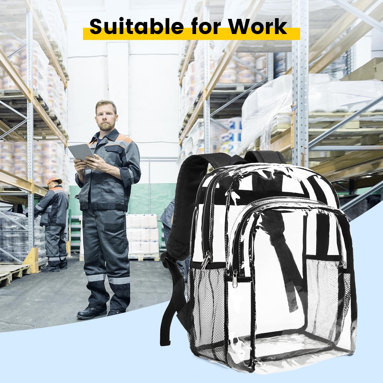 Clear Backpack Heavy Duty – Clear Backpacks for School Transparent Bookbag fo…