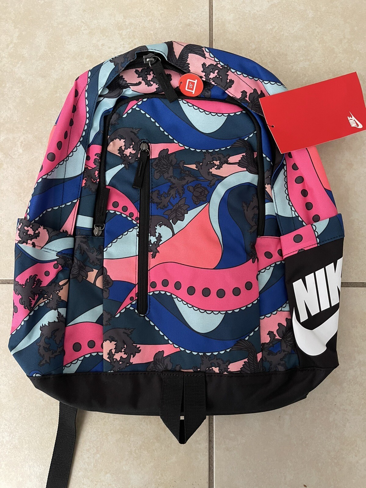 Nike All Access Soleday Printed Backpack Black-Hyper Pink-White CW9219-010