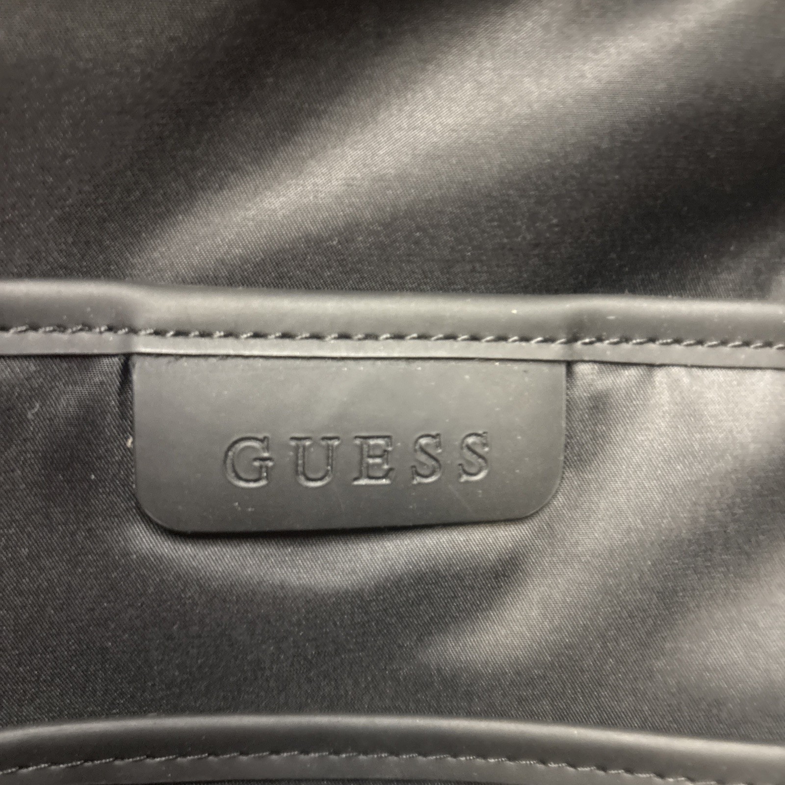 NEW GUESS BLACK CROSSBODY BACKPACK SMALL LOGO INSIGNIA PATTERN