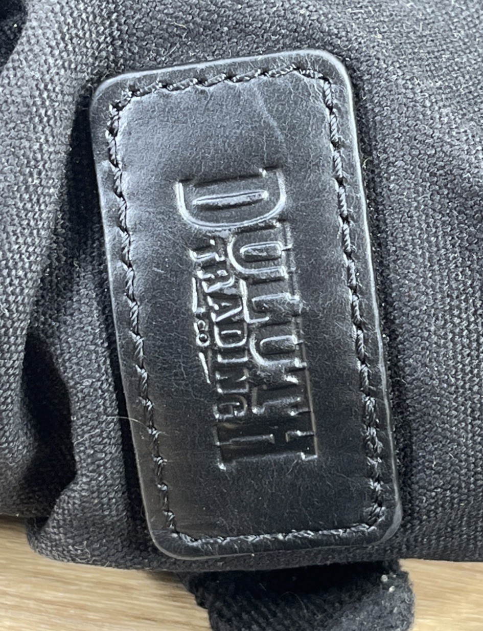 Duluth Trading Co Black Canvas Pockets Drawstring Backpack Magnetic Top Closure