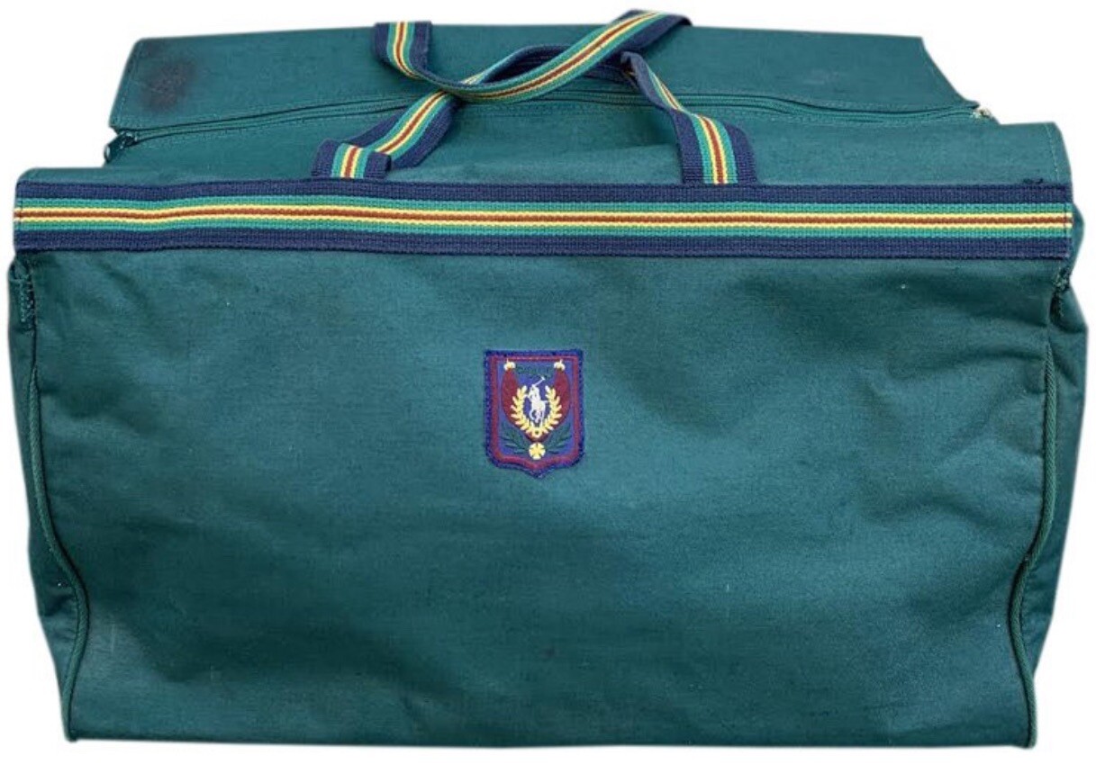 Vintage Polo Ralph Lauren Uni Crest Large Green Duffle Bag