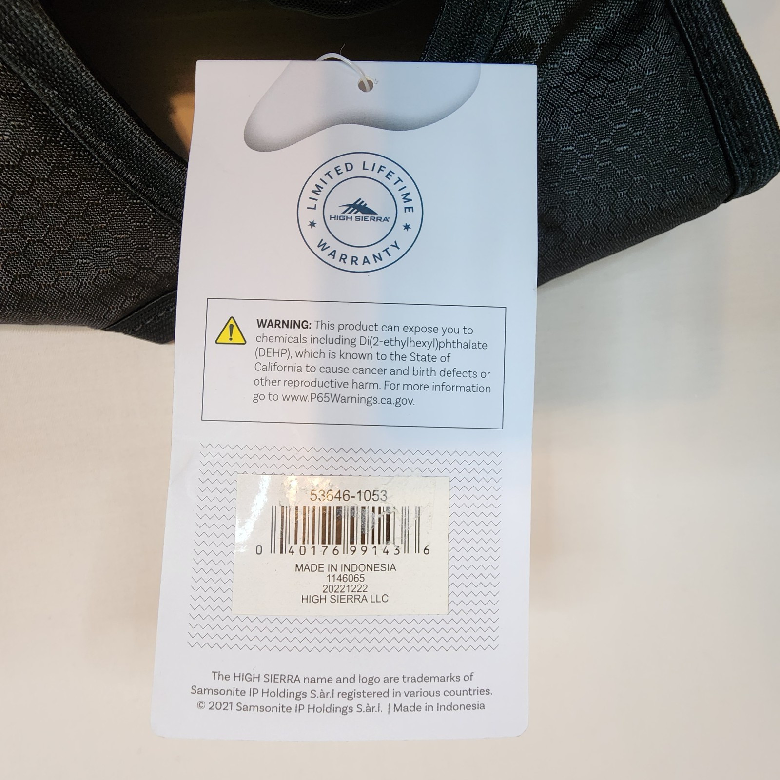 High Sierra Loop Backpack 33L Travel Work Backpack Black/Charcoal
