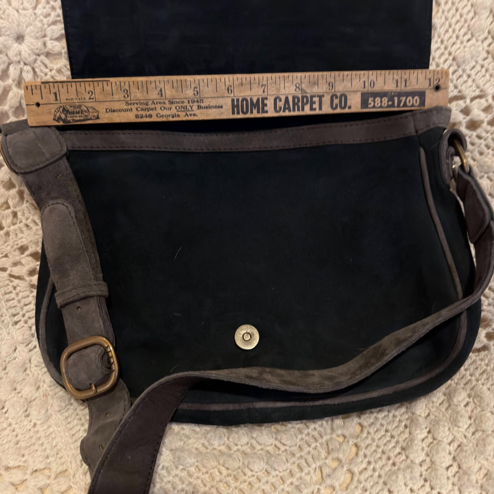Fratelli Rossetti Flexa Suede Saddle Bag Crossbody Made in Italy Rare Vintage