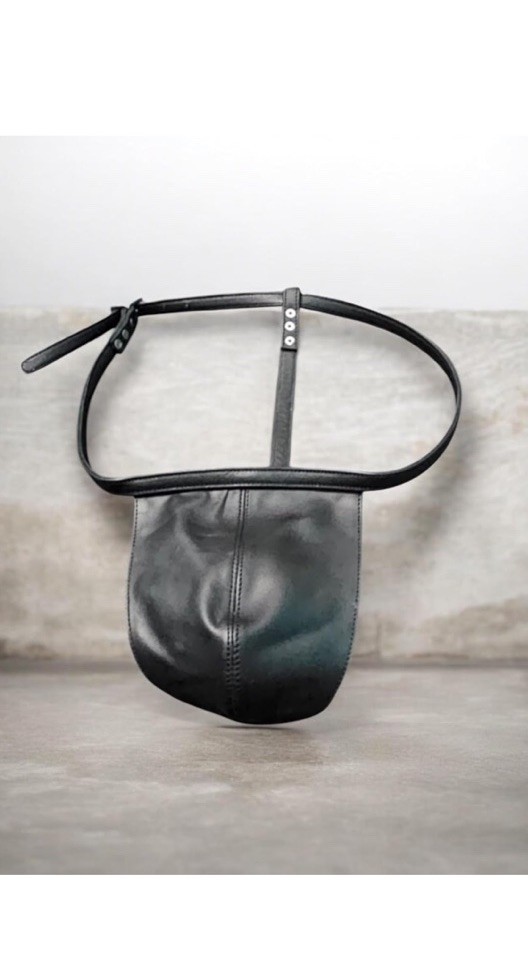 Real Leather Jockstrap: Detachable Pouch, Custom Fit Made to Order