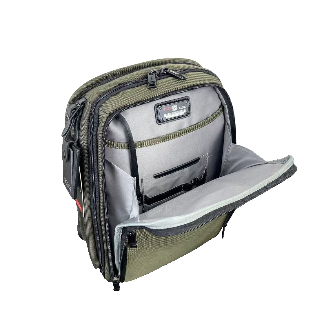 TUMI ALPHA 3 SLIM SOLUTIONS Brief pack Green Nylon Business Travel Outlet