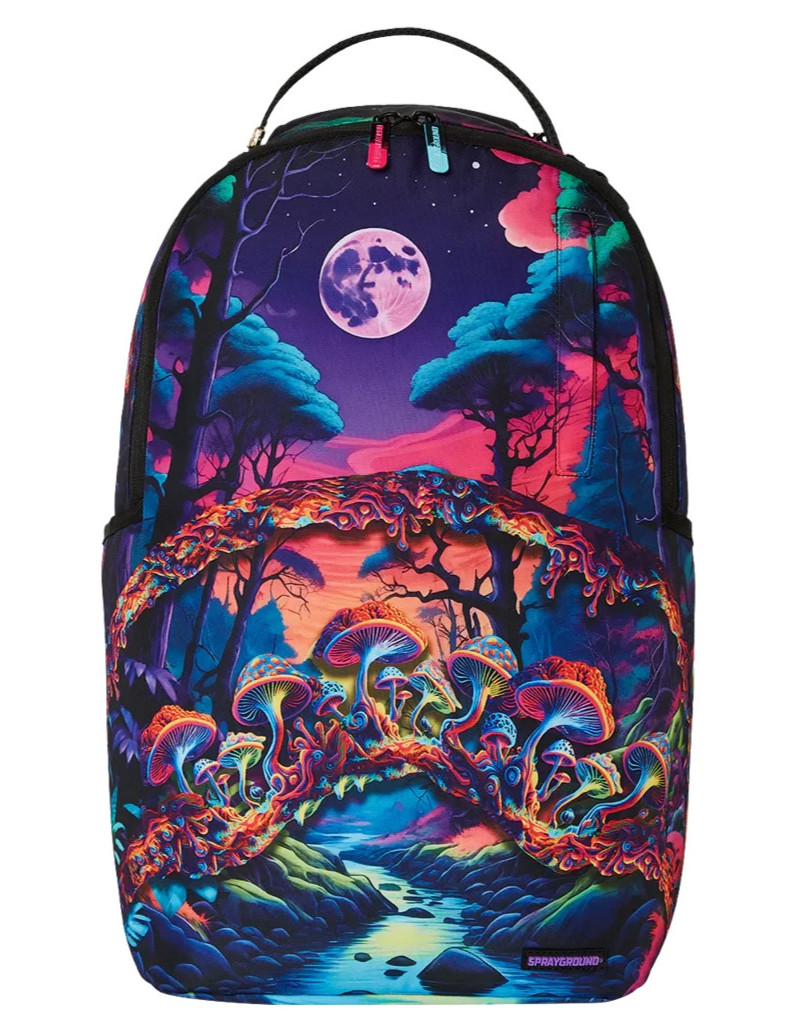 Sprayground Earthing Mushroom DLXR Backpack🔥New Black Bookbag Large School Bag